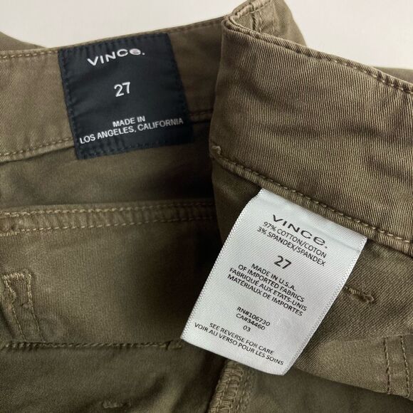 Vince Women’s Utility Pants Jogger Zip Ankle Cropped Cargo Pants Dark Willow 27 - Picture 9 of 9